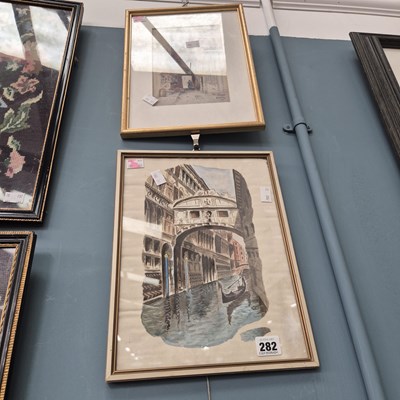 Lot 282 - A small watercolour by F. Robson together with...