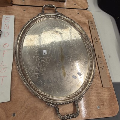 Lot 778 - An 1880s presentation electroplate oval two...