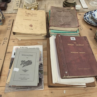 Lot 785 - Car manuals for the Singer Gazelle, Morris...