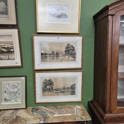 Lot 285 - Four prints and pictures; 'Near Hastings',...