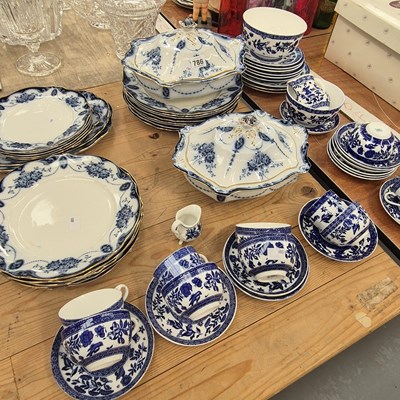 Lot 786 - An Albion blue and white pottery part dinner...
