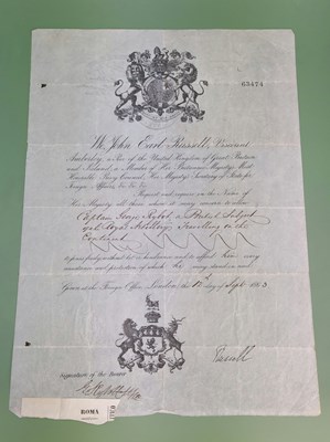 Lot 1856 - An 1863 British Foreign Office passport...