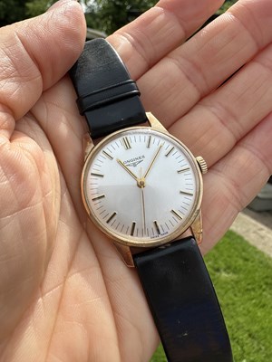 Lot 1240 - A Longines manual-wind wristwatch, the signed...