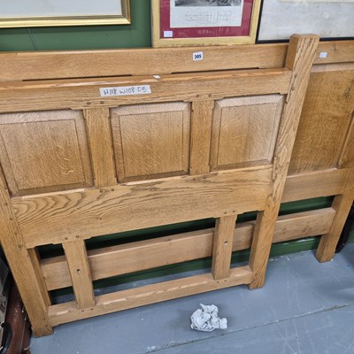 Lot 305 - Two bespoke oak bed headboards H 118 W 108 D...