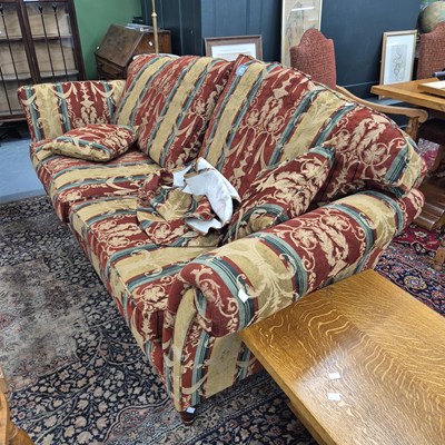 Lot 313 - A pair of modern sofas upholstered in a...