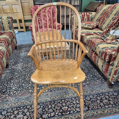 Lot 316 - A modern elm and oak Windsor chair with a...