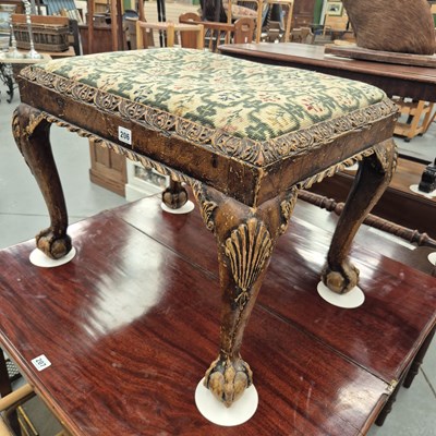Lot 206 - An 18th century style walnut dressing stool on...