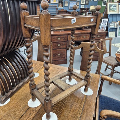 Lot 219 - An early 1900s oak stick stand H 85 W 48 D 24cm