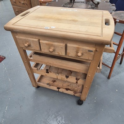 Lot 234 - A vintage pine kitchen trolley H 85 W 79 D 51cm