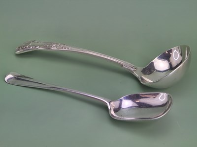 Lot 1260 - A Victorian hallmarked silver King's pattern...
