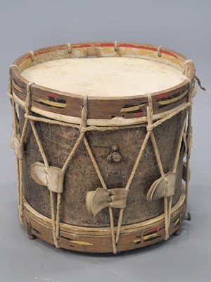 Lot 1364 - An early 20th century military side drum with...