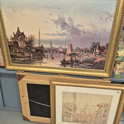 Lot 335 - A print after Baldassare, a print on canvas...