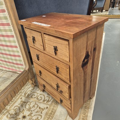 Lot 339 - A pair of vintage pine two over three drawer...