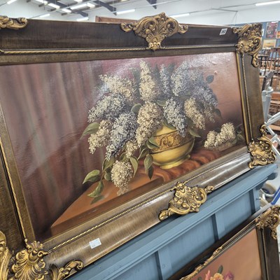 Lot 352 - A pair of still life studies of floral...