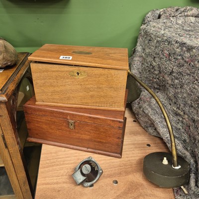 Lot 380 - Two antique mahogany collector's boxes with...