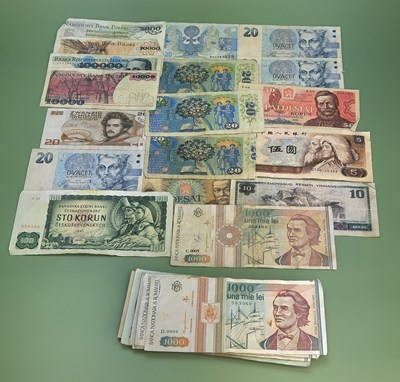 Lot 1295 - A collection of vintage world bank notes
