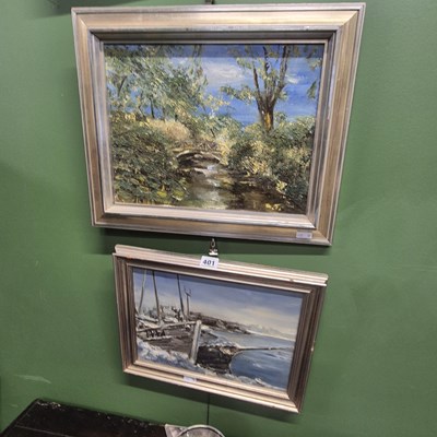 Lot 401 - Michael Tooby ( 20th century British) two oils...