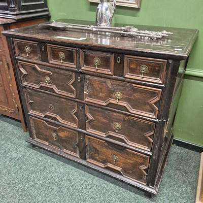 Lot 403 - A 17th century and later oak geometric cottage...