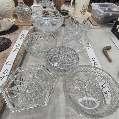 Lot 799 - Seven cut glass bowls