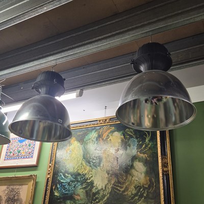 Lot 266 - A pair of large industrial light fittings