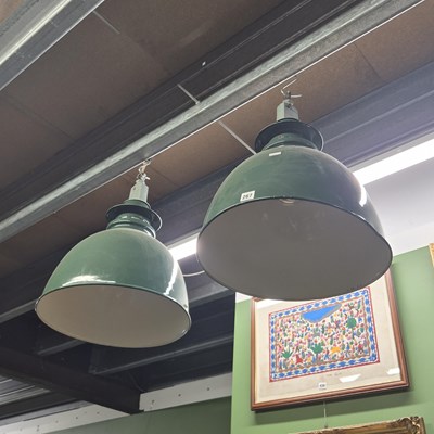 Lot 267 - A pair of vintage industrial lights