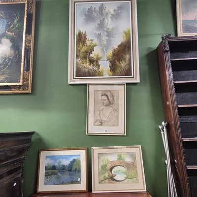 Lot 276 - A large oriental fantasy landscape,...