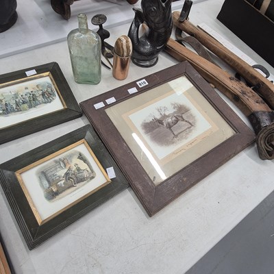 Lot 810 - A framed photographic horse portrait, two...