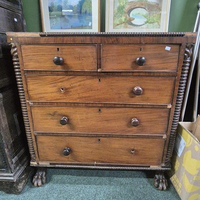 Lot 277 - A 19th century mahogany chest of two over...
