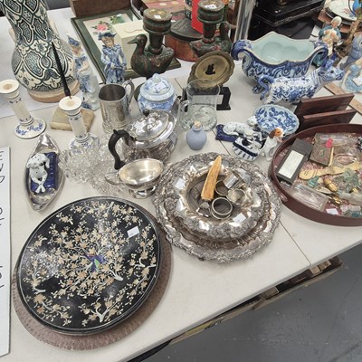 Lot 814 - Blue and white ceramics, a pair of Indian duck...