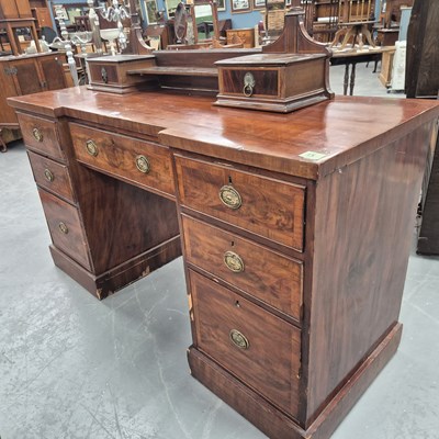 Lot 258 - A 19th century mahogany breakfront sideboard,...