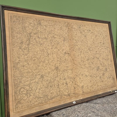 Lot 386 - A large antique framed map centred on...