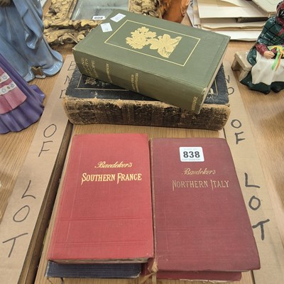 Lot 838 - Three Baedeker and two Blue guides, Thompson, '...