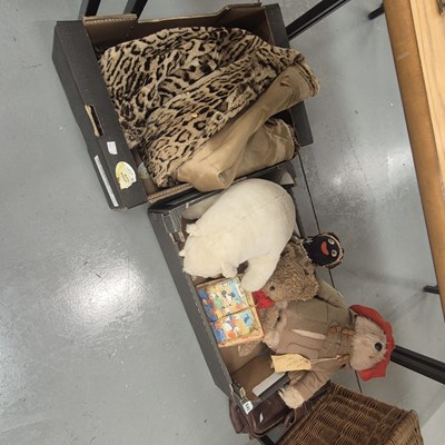 Lot 840 - A leopard skin effect coat, Paddington Bear...