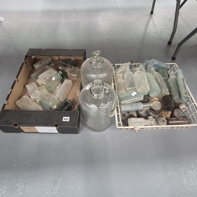 Lot 855 - A collection of vintage glass medicine and...