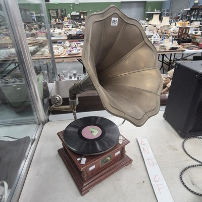Lot 865 - A modern replica of an HMV wind up gramophone...
