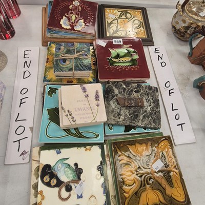 Lot 869 - A collection of Victorian and later tiles