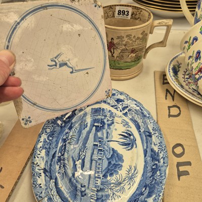 Lot 893 - A Godwin two handled hunting mug, a blue and...