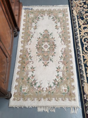Lot 444 - An Indian Aubusson design rug 186 × 94cm
