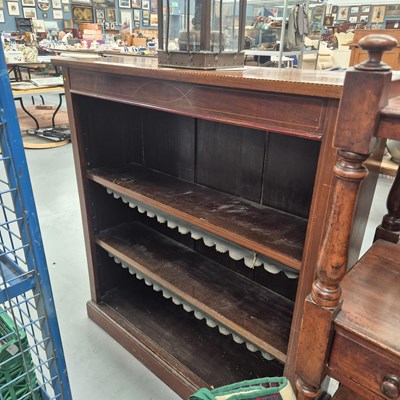 Lot 1862 - An oak bookcase with chip carved decoration*,...