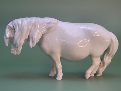 Lot 1809 - A Meissen white glazed porcelain Shetland pony....
