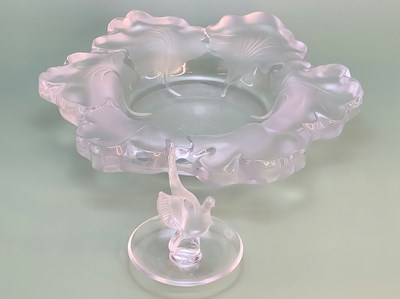 Lot 1810 - A Lalique partially frosted figure of a dove...