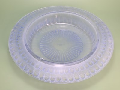 Lot 1813 - An R Lalique blue tinted dahlia pattern...