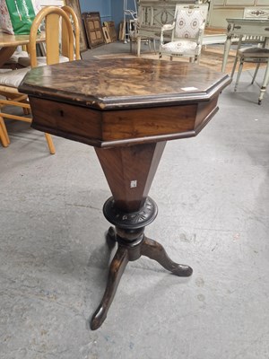 Lot 940a - A Victorian trumpet shaped work table with a...