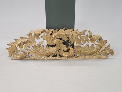Lot 1280 - A 19th century gilt wood over cornice applique...