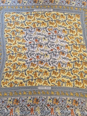 Lot 1000A - An Hermes 'Chasse en Inde' cashmere silk...