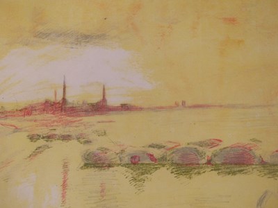 Lot 2701 - Pauline Sitwell (1916-2010) ARR., barges on an...