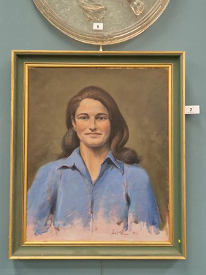 Lot 7 - Paul Gunn (b. 1934) ARR, portrait of Jane...