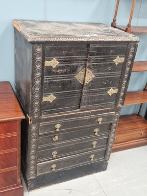 Lot 24 - An early 20th century Oriental cabinet of twin...