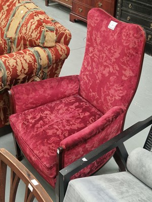 Lot 37 - An Edwardian mahogany armchair in a maroon fabric
