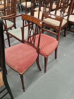 Lot 56 - A late Georgian mahogany elbow chair, and an...